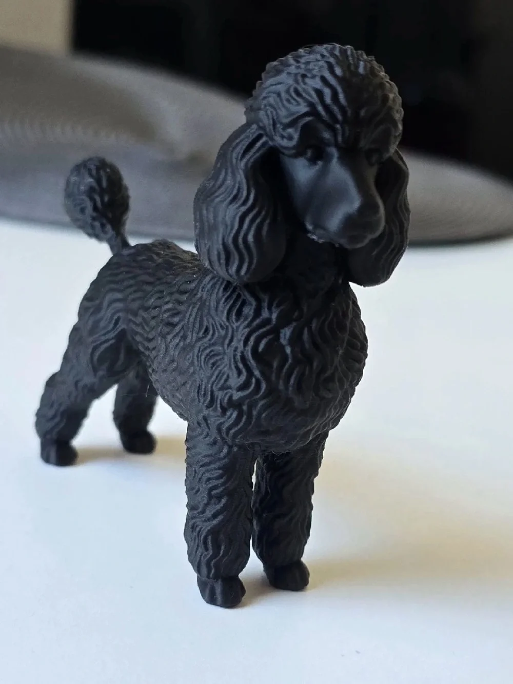 Classic Black Poodle Dog Figurine - Decorative Pet Accent